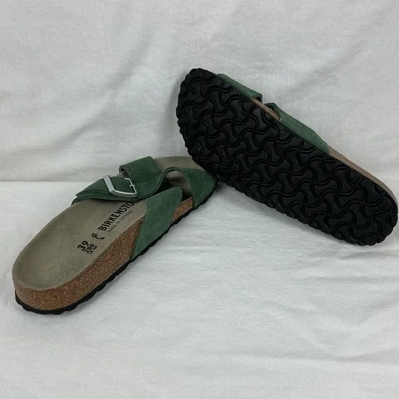 BirkenstockSienna Shimmer Suede Sandals, soft footbed, EU 39 NEW without box